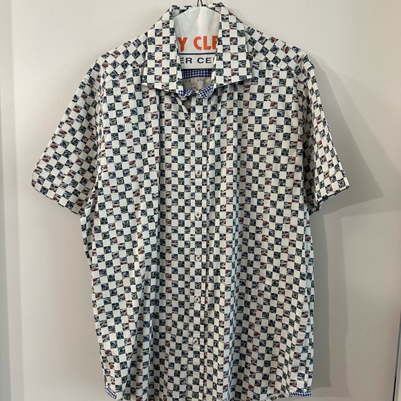 Robert Graham Modern Americana Men’s X-Large ‘Racing Flags’ Tailored Fit Shirt - Picture 5 of 9